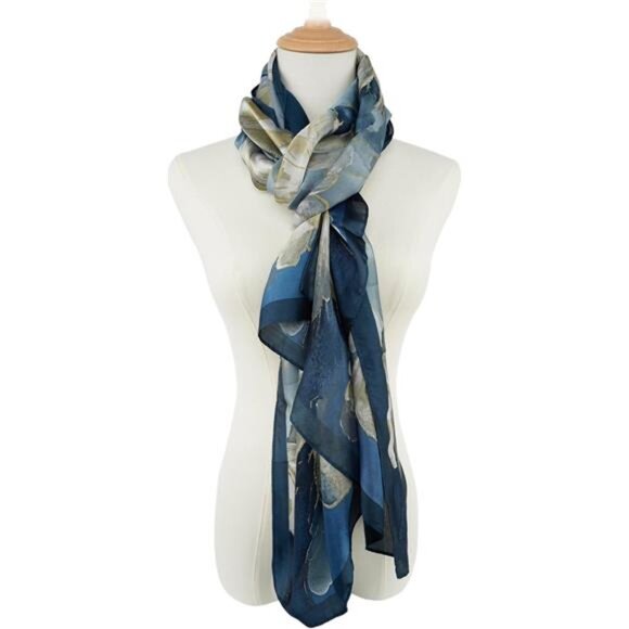 Womens Large Silk Feel Scarf Lightweight Shawl Wrap Stain Resistant Fashion Wrap - Picture 5 of 8